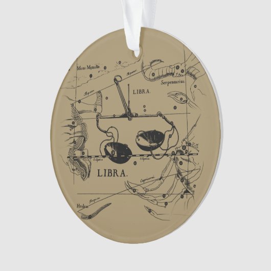 Libra Constellation Map Hevelius circa 1690 Ornament (voorkant)