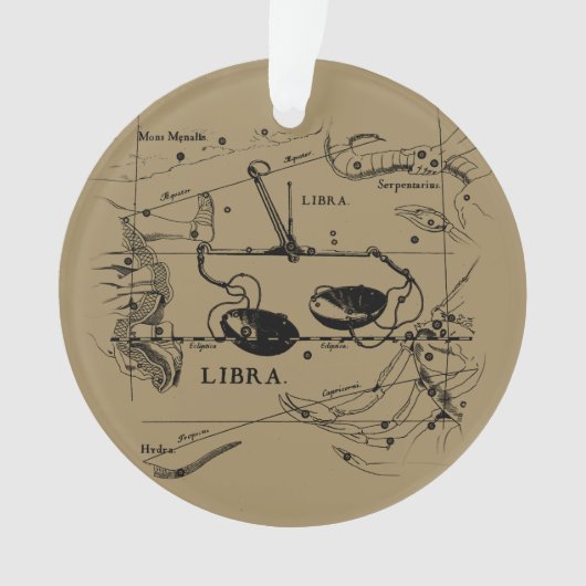 Libra Constellation Map Hevelius circa 1690 Ornament (voorkant)