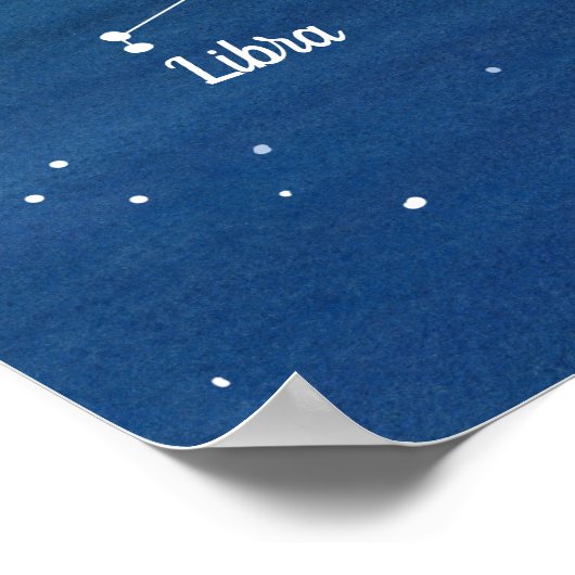 Libra Constellation Night Sky Indigo Poster (Hoek)