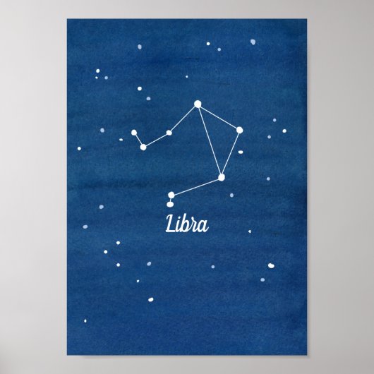 Libra Constellation Night Sky Indigo Poster (Voorkant)