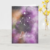 Libra Constellation Zodiac Paars Galaxy Kaart (Gele Bloem)