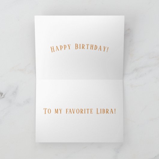 Libra & Cosmos Verjaardag Kaart (Binnen)
