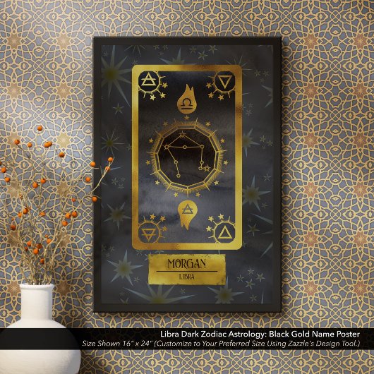 Libra Dark Zodiac Astrology: Black Gold Naam Poster