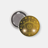 Libra Dierenriem Embleem | Minimaal Hemels Symbool Magneet (Voorkant / Achterkant)
