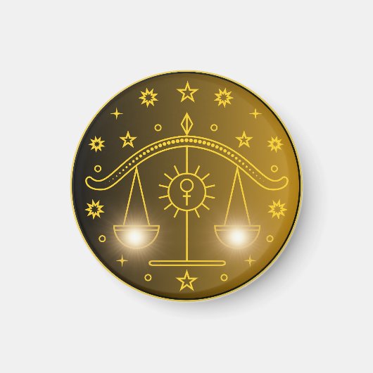Libra Dierenriem Embleem | Minimaal Hemels Symbool Magneet (Voorkant)
