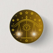 Libra Dierenriem Embleem | Minimaal Hemels Symbool Ronde Button 3,2 Cm (Voorkant)