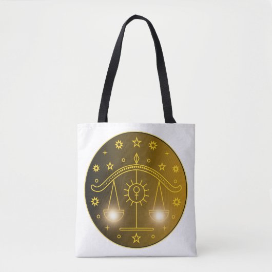 Libra Dierenriem Embleem | Minimaal Hemels Symbool Tote Bag (Voorkant)