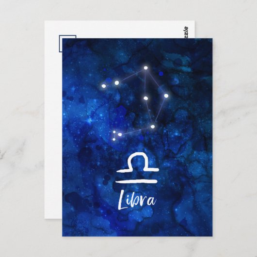 Libra Dierenriem Sterrenbeeld Blauwe Sterrenstelse Briefkaart (Voorkant / Achterkant)