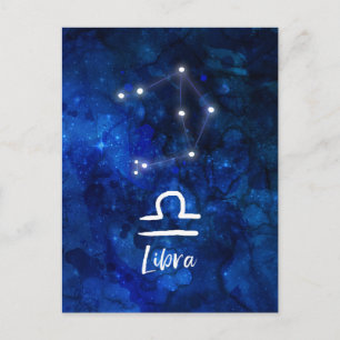 Libra Dierenriem Sterrenbeeld Blauwe Sterrenstelse Briefkaart