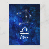 Libra Dierenriem Sterrenbeeld Blauwe Sterrenstelse Briefkaart (Voorkant)
