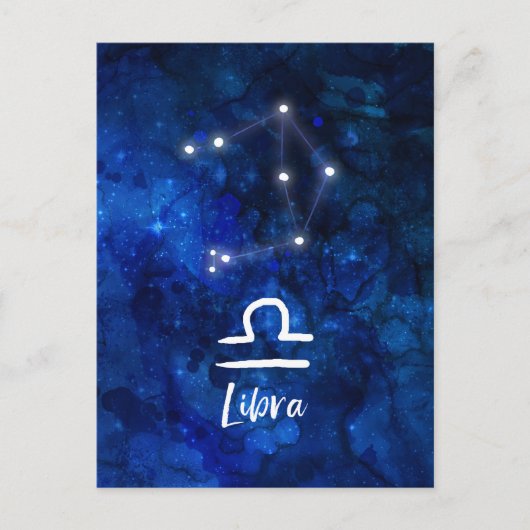Libra Dierenriem Sterrenbeeld Blauwe Sterrenstelse Briefkaart (Voorkant)