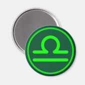 Libra Dierenriem Symbool Groen Contrast Magneet (Voorkant / Achterkant)