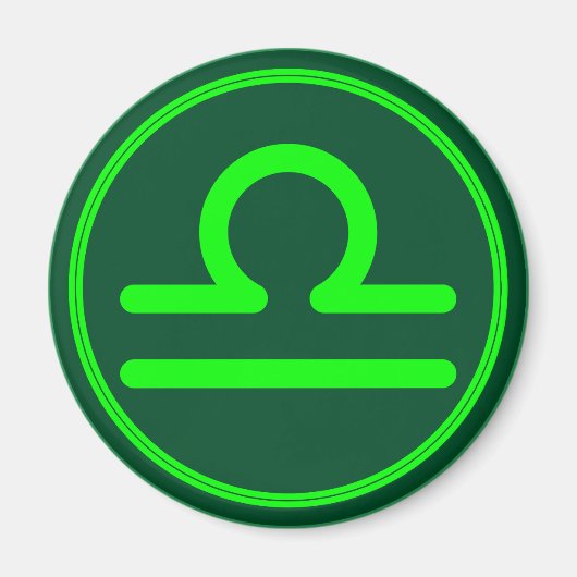 Libra Dierenriem Symbool Groen Contrast Magneet (Voorkant)