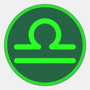 Libra Dierenriem Symbool Groen Contrast Ronde Sticker