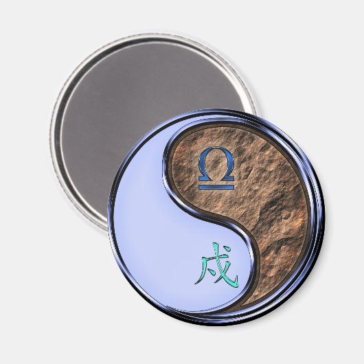 Libra & Earth Dog Magneet (Voorkant / Achterkant)