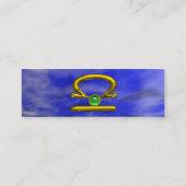 LIBRA, Emerald heldere lichtgele groene blauw Mini Visitekaartje (Achterkant)