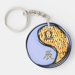 Libra en Fire Dragon Sleutelhanger