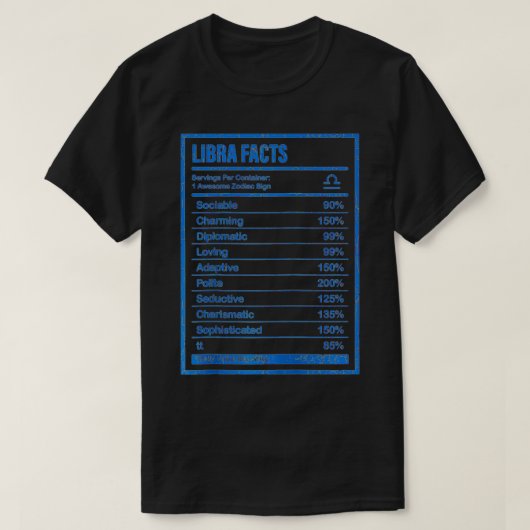 Libra Feiten Kleding voor Mannen en Vrouwen Funny T-shirt (Design voorkant)