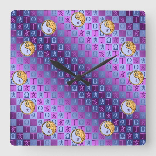 Libra & Fire Boar Vierkante Klok (Voorkant)