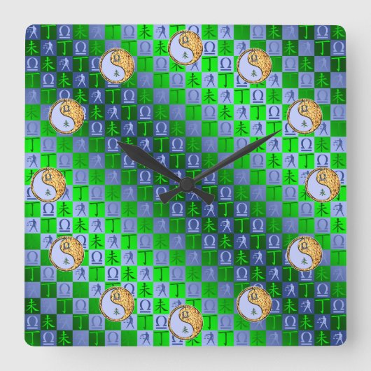 Libra & Fire Goat Vierkante Klok (Voorkant)