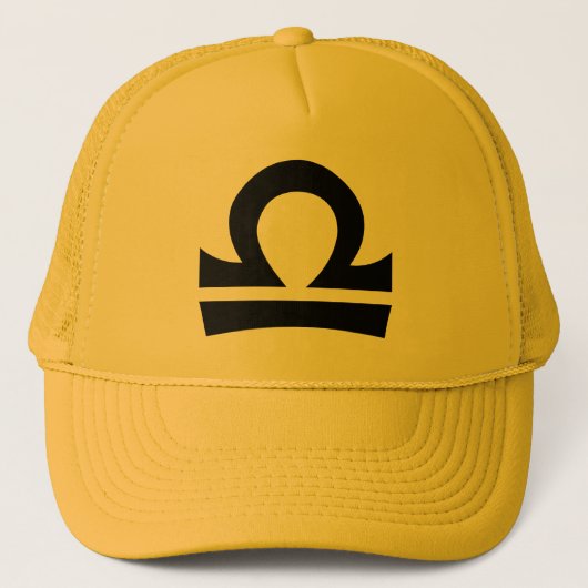 Libra geel gouden hoed trucker pet (Voorkant)