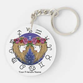 Libra -Gemin Zodiac Acryl Sleutelhanger