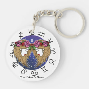 Libra -Gemin Zodiac Acryl Sleutelhanger