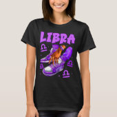 Libra Girl Birthday Black Woman Sneakers Zodiac Si T-shirt (Voorkant)