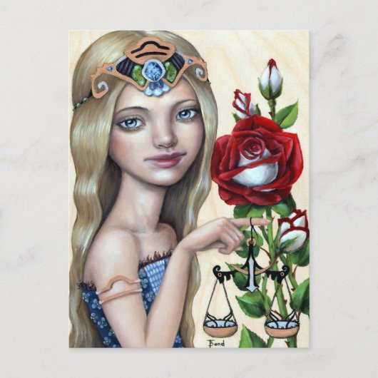 Libra Girl Briefkaart (Voorkant)