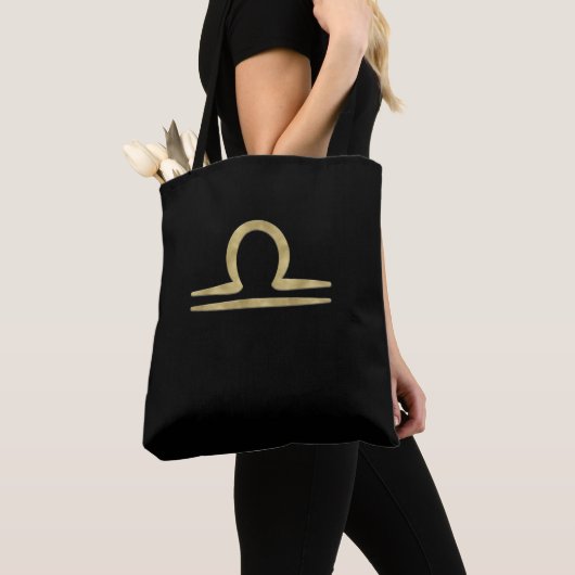 LIBRA Gold September Oktober Birthday Astrology Tote Bag (Dichtbij)