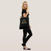 LIBRA Gold September Oktober Birthday Astrology Tote Bag (Op model)