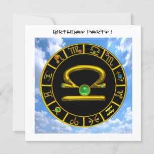 LIBRA GOLD ZODIAC BIRTHDAY JEWEL, Astrologische gr Kaart
