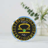 LIBRA GOLD ZODIAC BIRTHDAY JEWEL, Astrologische gr Kaart (Staand voorkant)