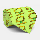 LIBRA GOLD ZODIAC BIRTHDAY JEWEL GREEN EMERALD STROPDAS (Opgerold)