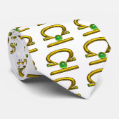 LIBRA GOLD ZODIAC BIRTHDAY JEWEL GREEN EMERALD STROPDAS (Opgerold)