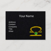 LIBRA GOLD ZODIAC JEWEL, Green Emerald Black Visitekaartje (Voorkant)