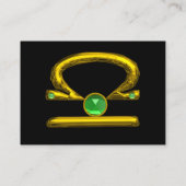 LIBRA GOLD ZODIAC JEWEL Green Emerald Visitekaartje (Achterkant)