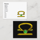 LIBRA GOLD ZODIAC JEWEL Green Emerald Visitekaartje (Voorkant / Achterkant)