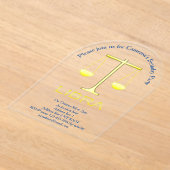 Libra Golden Scales Star Sign Verjaardagsfeest Acryl Uitnodigingen (Laagn)