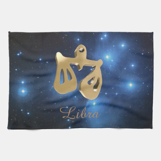 Libra golden sign theedoek (Horizontaal)