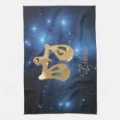 Libra golden sign theedoek (Verticaal)
