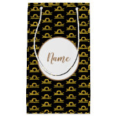 Libra Golden Zodiac Sign Personalized Klein Cadeauzakje (Voorkant)