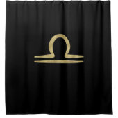 LIBRA Goud September Oktober Verjaardag Astrologie Douchegordijn (Voorkant)