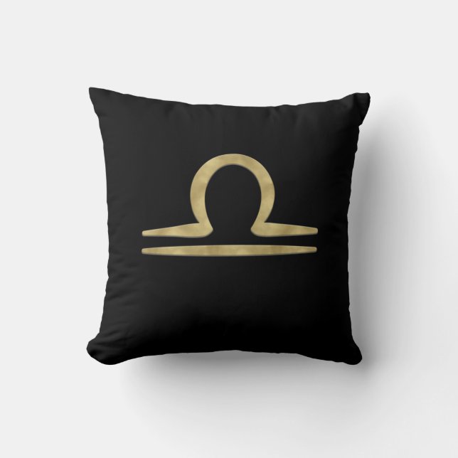 LIBRA Goud September Oktober Verjaardag Astrologie Kussen (Voorkant)