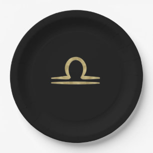 LIBRA Goud September Oktober Verjaardag Astrologie Papieren Bordje