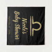 LIBRA Goud September Oktober Verjaardag Astrologie Wandkleed (Voorkant (horizontaal))