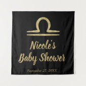 LIBRA Goud September Oktober Verjaardag Astrologie Wandkleed (Voorkant)