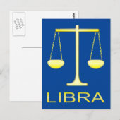 Libra Gouden Weegschaal Sterrenbeeld Briefkaart (Voorkant / Achterkant)