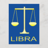 Libra Gouden Weegschaal Sterrenbeeld Briefkaart (Voorkant)