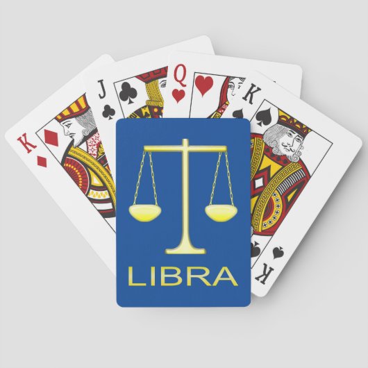 Libra Gouden Weegschaal Sterrenbeeld Pokerkaarten (Achterkant)